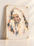 Baba Sali — Rav Yisrael Abuhatzeira — lucite art with gold standoffs