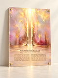 Neirot — Reaching Up — lucite art with gold standoffs