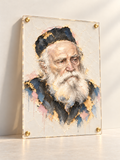 Rav Moshe Feinstein — lucite art with gold standoffs