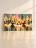 Rebbe’s Tish — Reaching the Heights — lucite art with gold standoffs